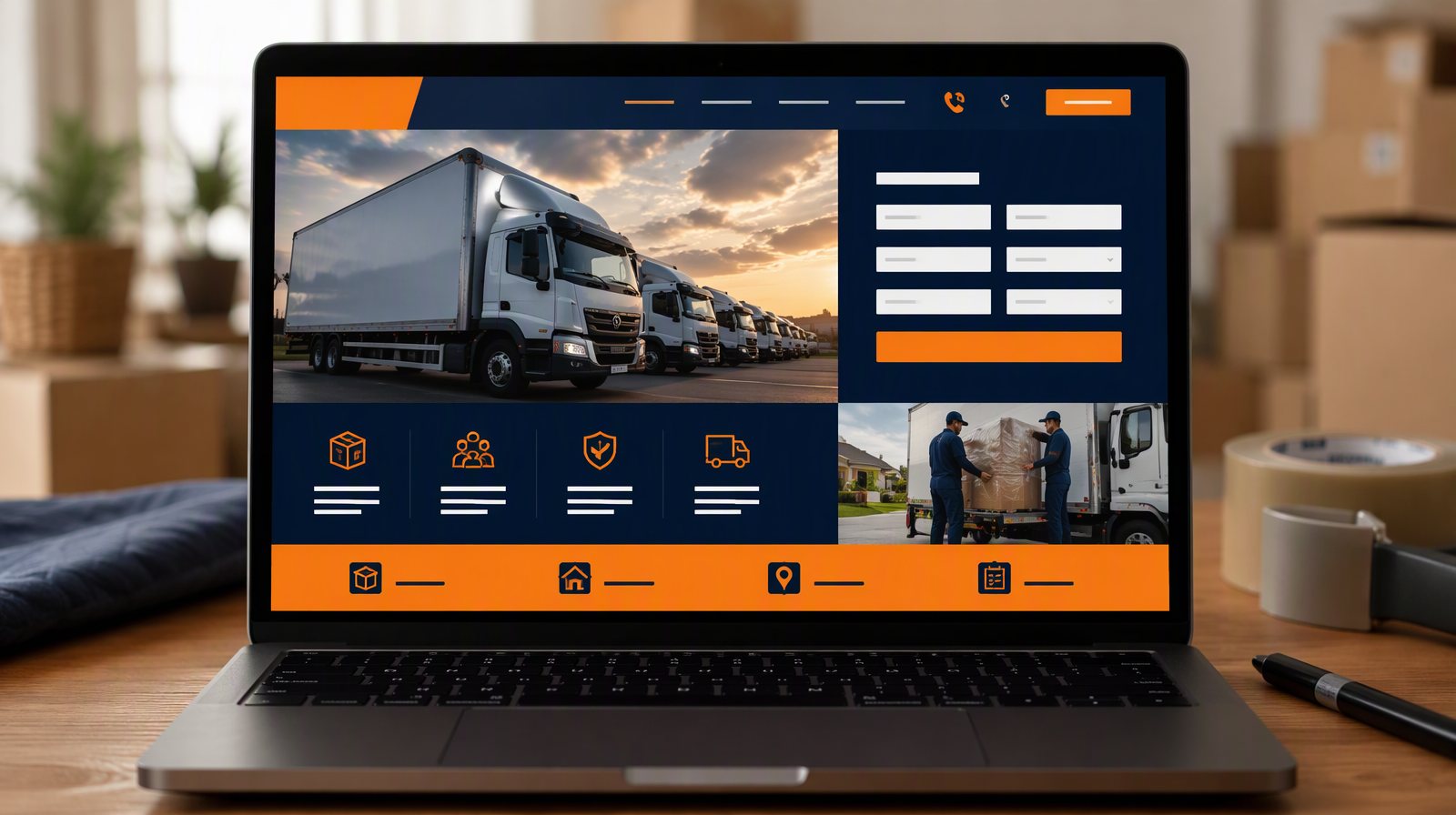 Sample moving company website design concept
